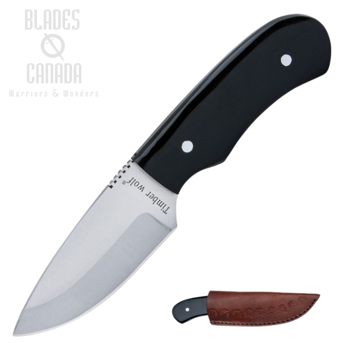 Timber Wolf Field Dressing Fixed Blade Knife, Stainless, Bone, Leather Sheath, TW1227