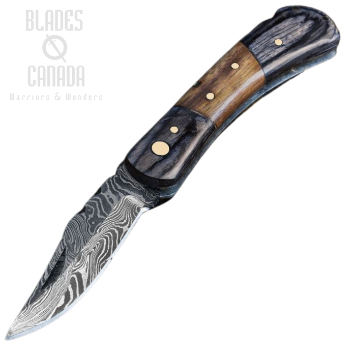 Timber Wolf File Worked Damascus Folding Knife, TW448