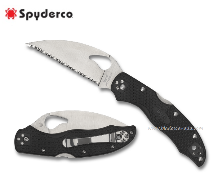 Byrd Harrier Gen 2 Lightweight Folding Knife, FRN Black, by Spyderco, BY01SBKWC2