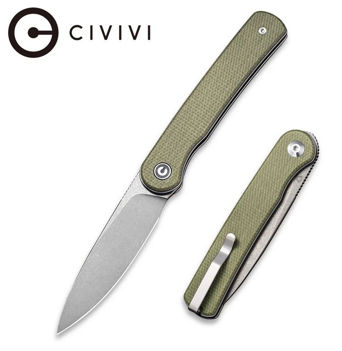CIVIVI Stylum Slipjoint Flipper Folding Knife, Micarta OD, C20010B-B