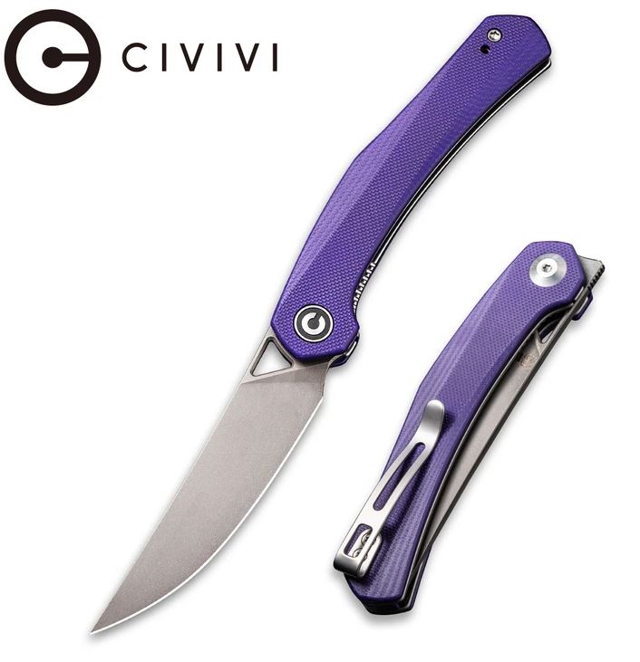 CIVIVI Lazar Front Flipper Folding Knife, G10 Purple, 20013-2