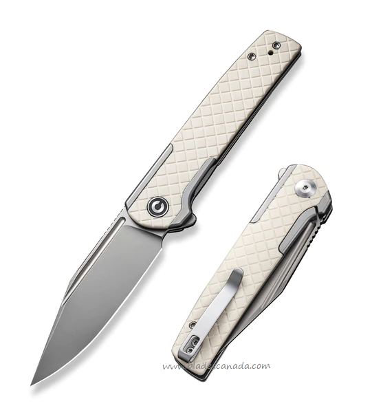 CIVIVI Cachet Flipper Framelock Knife, 14C28N, Steel/G10 Ivory, 20041B-2