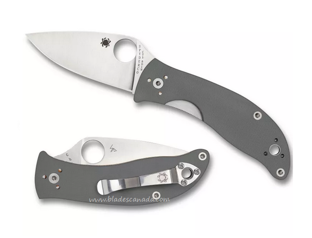 Spyderco Alcyone Folding Knife, BD1N Steel, G10 Grey, C222GPGY-BD1N