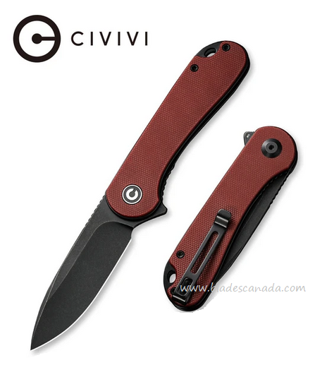 CIVIVI Elementum Flipper Folding Knife, D2 SW, G10 Burgundy, 907A-1