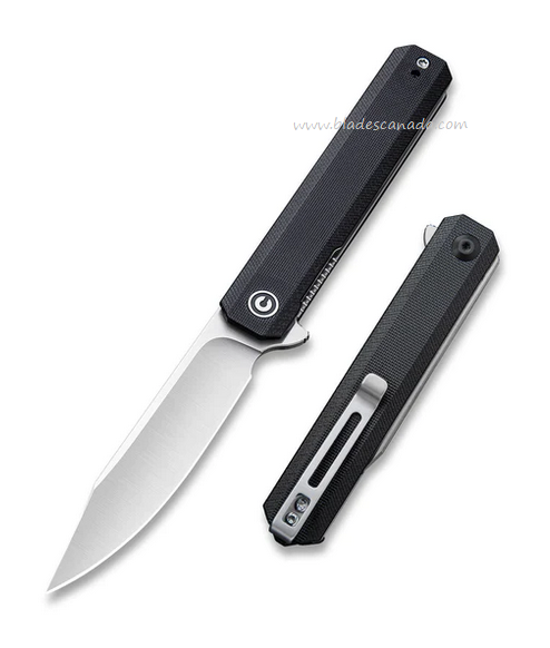 CIVIVI Chronic Flipper Folding Knife, G10 Black, 917C - Click Image to Close