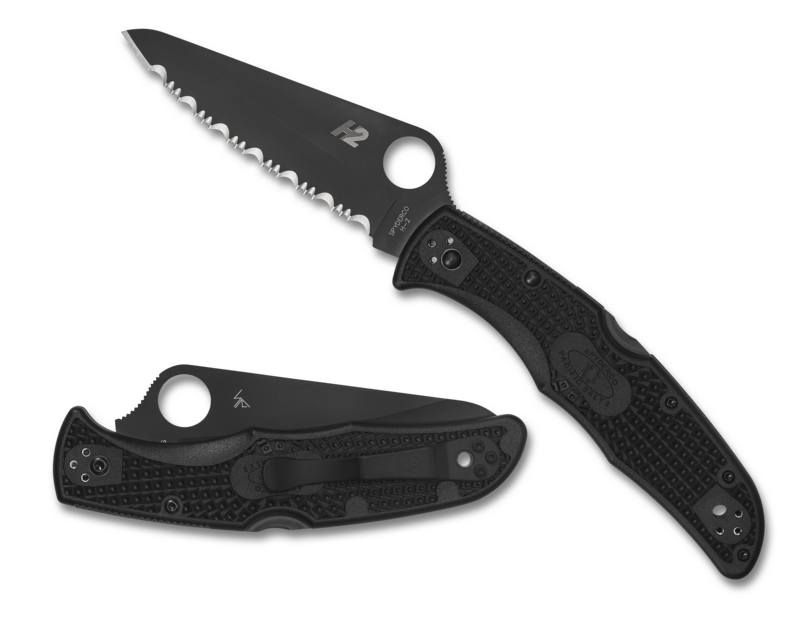 Spyderco Pacific Salt 2 Folding Knife, H2 Steel, FRN Black, C91SBBK2