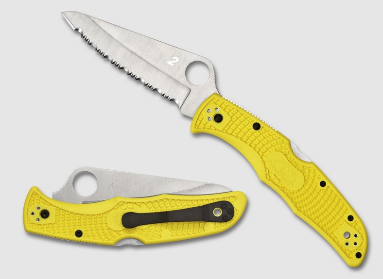 Spyderco Pacific Salt 2 Folding Knife, H2 Steel SpyderEdge, FRN Yellow, C91SYL2