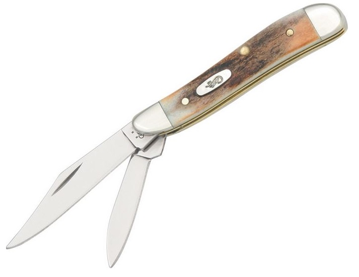 Case Peanut Slipjoint Folding Knife, Stainless Steel, Stag Handle, CA00048 - Click Image to Close