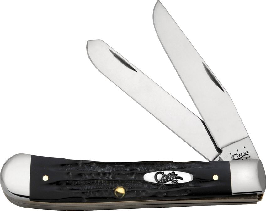 Case Trapper Slipjoint Folding Knife, Jigged Natural Buffalo Horn, 65010 - Click Image to Close