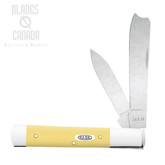 Case Razor Slipjoint Folding Knife, Stainless, Smooth Synthetic Yellow, 81088