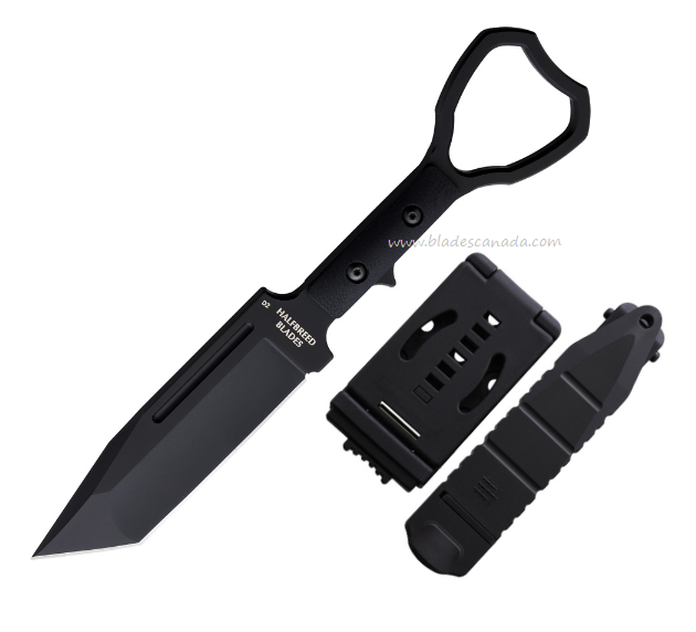 Halfbreed Compact Clearance Fixed Blade Knife, K110 Black, G10 Black, CCK-02BLK