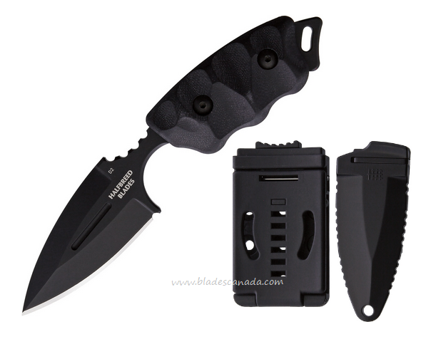 Halfbreed Compact Clearance Fixed Blade Knife, K110 Black, G10 Black, CCK-05