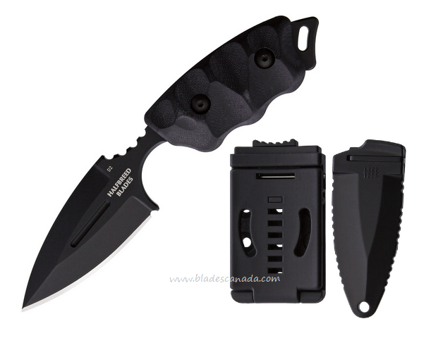 Halfbreed Compact Clearance Fixed Blade Knife, K110 Black, G10 Black, CCK-05 - Click Image to Close