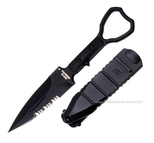 Halfbreed Compact Clearance Fixed Blade Knife, K110, G10 Black, CCK-01BLK