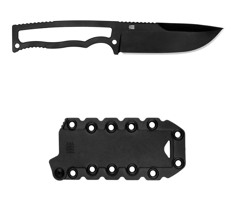 Halfbreed Compact Field Knife Fixed Blade, N690 Black, CFK-01 BLK