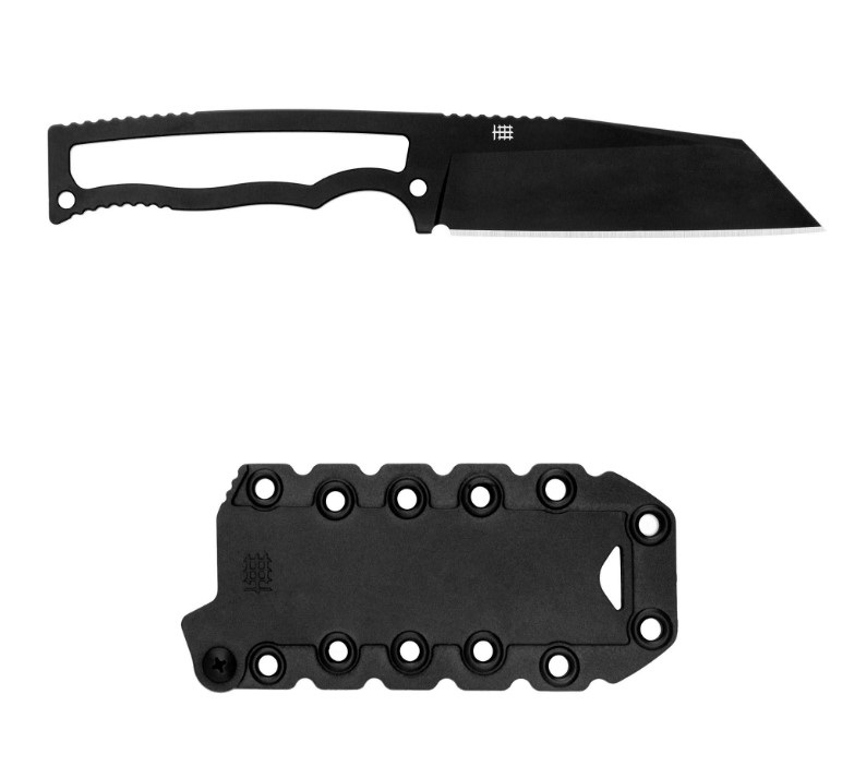 Halfbreed Compact Field Knife Fixed Blade, N690 Black, CFK-04 BLK