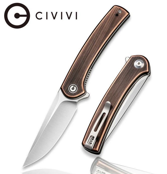 CIVIVI Mini Asticus Flipper Folding Knife, Copper Black, 19026B-1