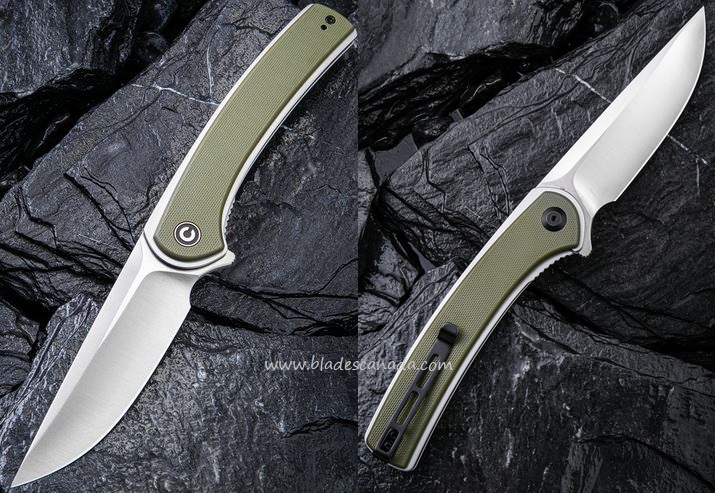CIVIVI Asticus Flipper Folding Knife, D2, G10 OD Green, 2002A