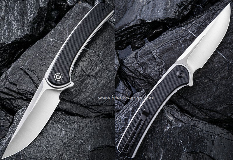 CIVIVI Asticus Flipper Folding Knife, D2, G10 Black, 2002D