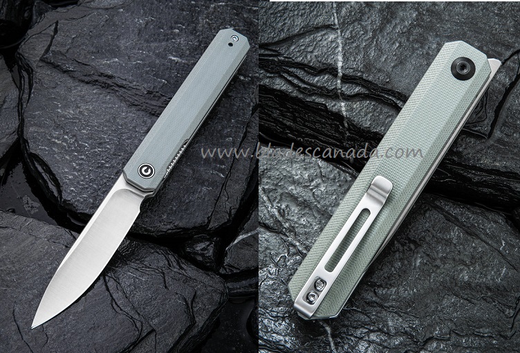 CIVIVI Exarch Flipper Folding Knife, D2, G10 Grey, 2003A - Click Image to Close