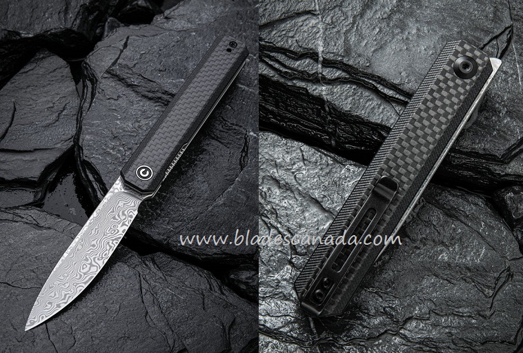 CIVIVI Exarch Flipper Folding Knife, Damascus, G10/Carbon Fiber Overlay, 2003DS-1 CIVIVI Exarch Flipper Folding Knife, Damascus, G10/Carbon Fiber Overlay, 2003DS-1