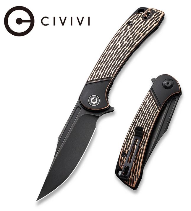 CIVIVI Dogma Flipper Folding Knife, D2 Steel, Copper Black, 2014B
