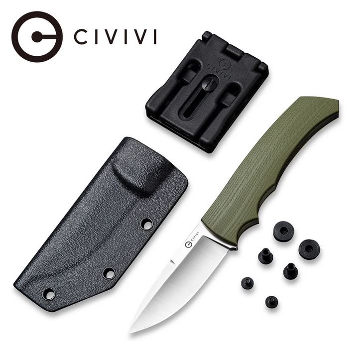 CIVIVI M2 Backup Fixed Blade Knife, D2, G10 OD Green, 2016B
