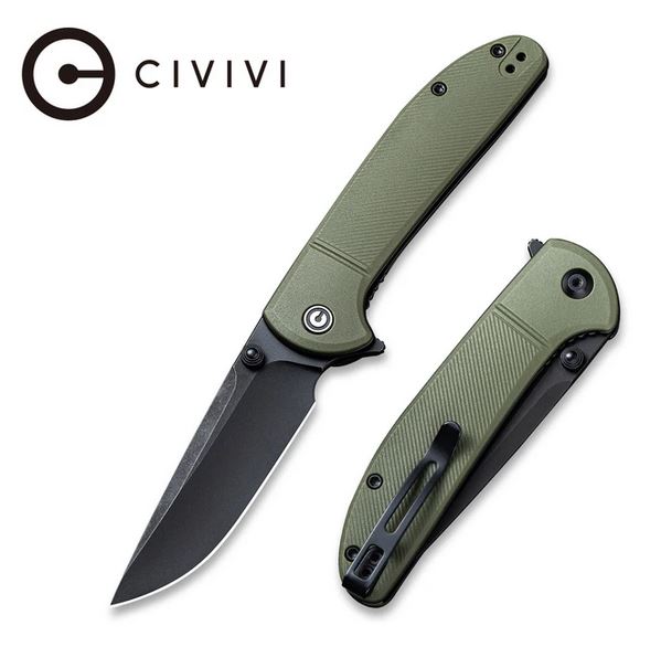 CIVIVI Badlands Vagabond Flipper Folding Knife, FRN OD Green, 2019B