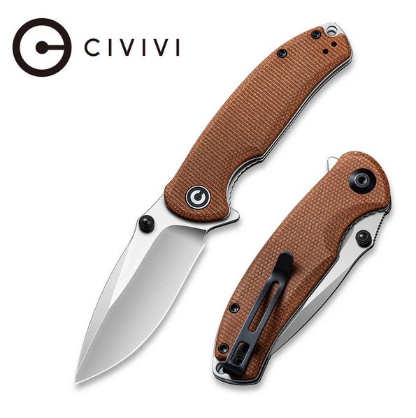 CIVIVI Pintail Flipper Folding Knife, S35VN, Micarta Brown, 2020A