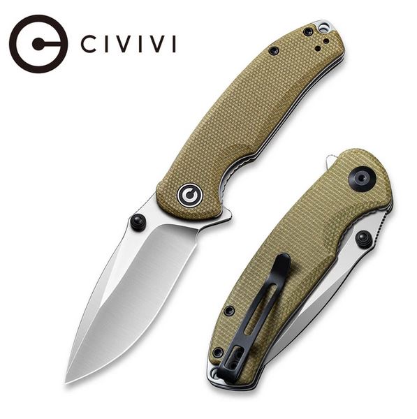 CIVIVI Pintail Flipper Folding Knife, CPM S35VN, Micarta Olive, 2020B