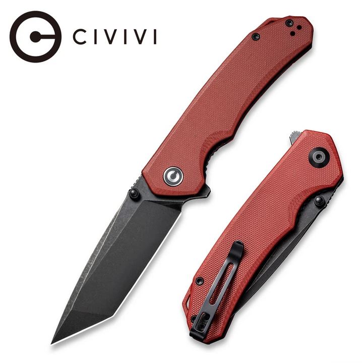 CIVIVI Brazen Flipper Folding Knife, D2, FRN Burgundy, 2023B