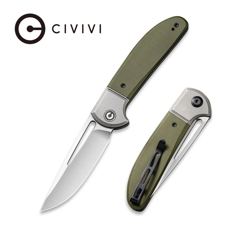 CIVIVI Trailblazer XL Slipjoint Folding Knife, D2, G10 OD Green/Stainless Steel, 2101A