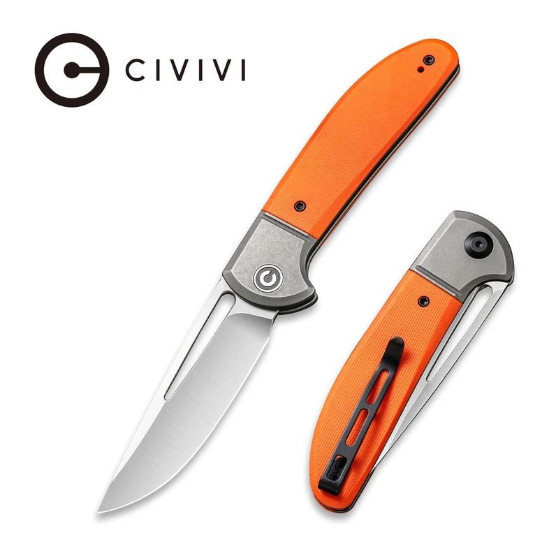 CIVIVI Trailblazer XL Slipjoint Folding Knife, D2, G10 Orange/Stainless Steel, 2101B