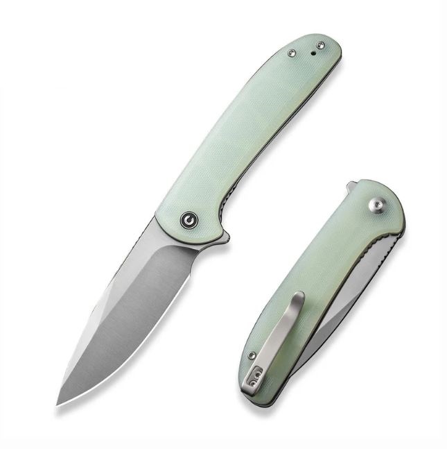 (Pre-Purchase) CIVIVI Primitrox Flipper Folding Knife, Satin Nitro-V, Natural G10, C23005A-1