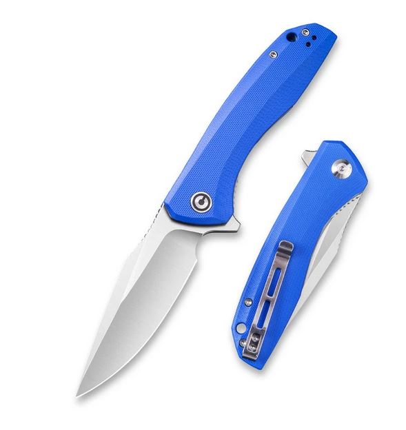 CIVIVI Baklash Flipper Folding Knife, G10 Blue, 801F - Click Image to Close