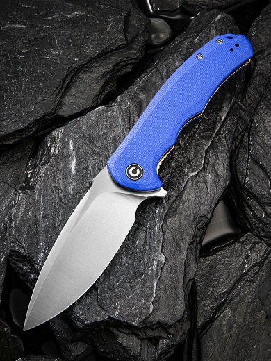 CIVIVI Praxis Flipper Folding Knife, G10 Blue, 803E