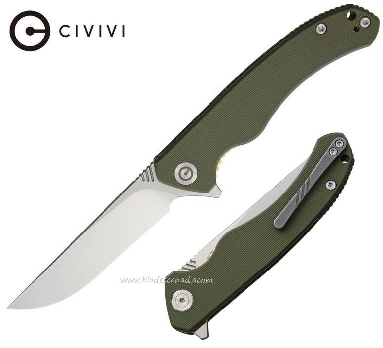 CIVIVI Courser Flipper Folding Knife, VG10, G10 Green, 804A - Click Image to Close