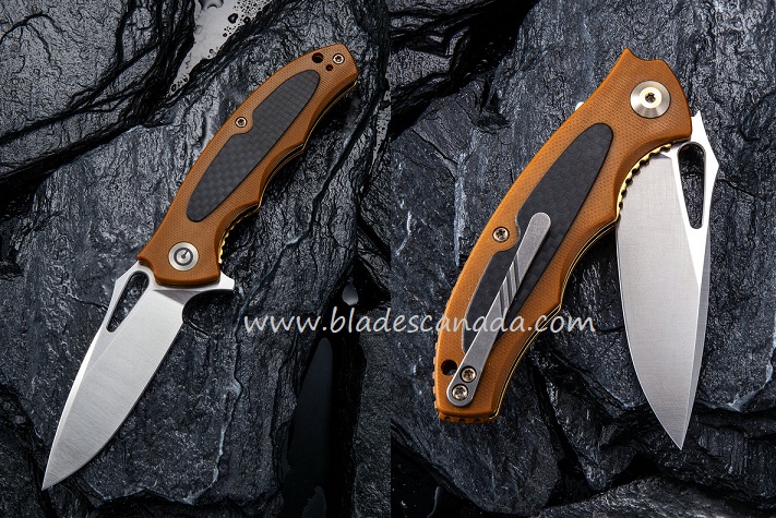 CIVIVI Shard Flipper Folding Knife, D2, G10 Brown, 806B - Click Image to Close