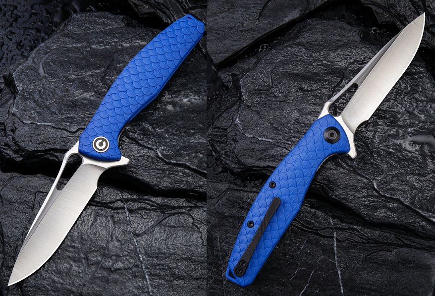 CIVIVI Wyvern Flipper Folding Knife, D2, FRN Blue, 902E