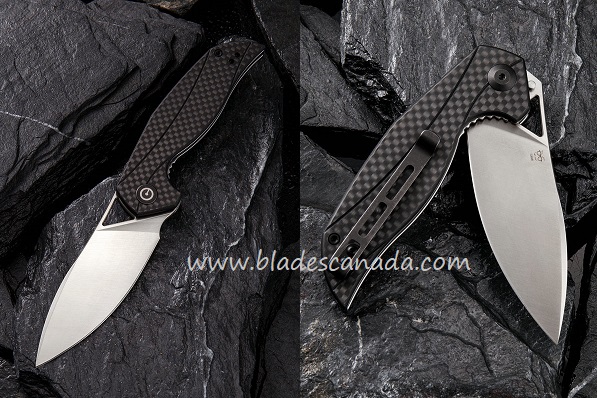 CIVIVI Anthropos Flipper Folding Knife, D2, G10 Black/Carbon Fiber, 903C - Click Image to Close