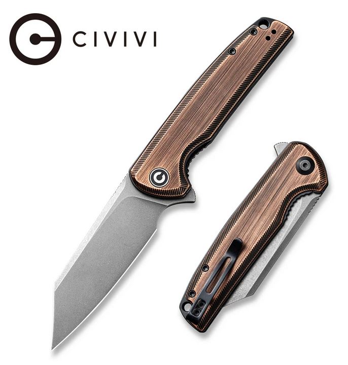 CIVIVI Brigand Flipper Folding Knife, 154CM, Copper Black, 909D