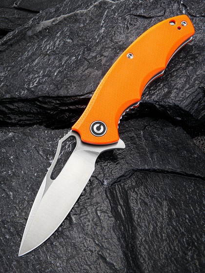 CIVIVI Little Friend Flipper Folding Knife, D2, G10 Orange, 910B