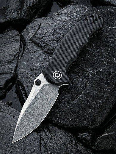 CIVIVI Hooligan Folding Knife, Damascus, G10 Black, 913DS-1