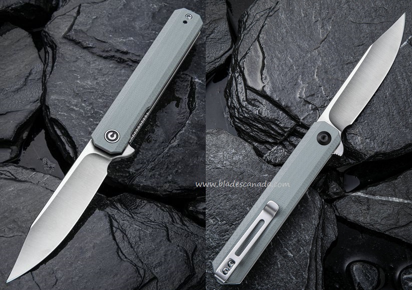 CIVIVI Chronic Flipper Folding Knife, G10 Gray, 917A - Click Image to Close