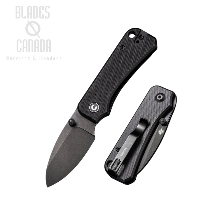 CIVIVI Baby Banter Folding Knife, Nitro-V Black, G10 Black, 19068S-2