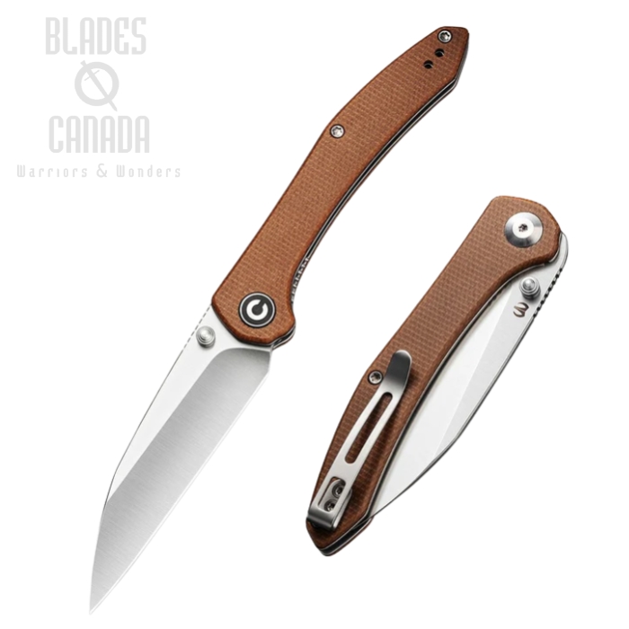 CIVIVI Hadros Folding Knife, Micarta Brown, 20004-2
