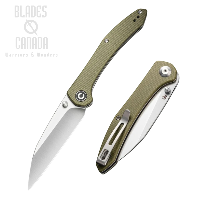 CIVIVI Hadros Folding Knife, Satin Blade, Micarta Olive, 20004-3