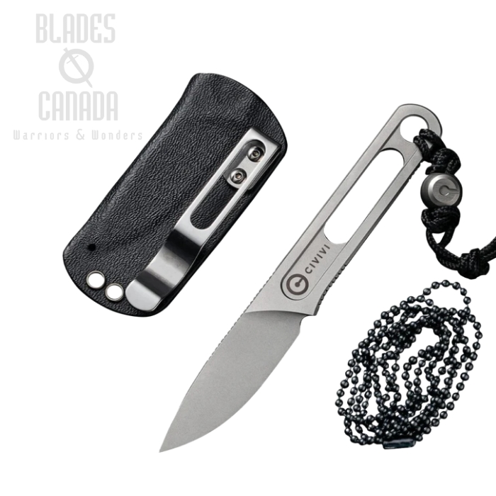CIVIVI Minimis Fixed Blade Neck Knife, Kydex Sheath, 20026-2
