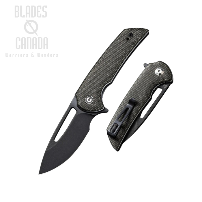 CIVIVI Odium Flipper Folding Knife, D2 SW, Micarta Dark Green, 2010G