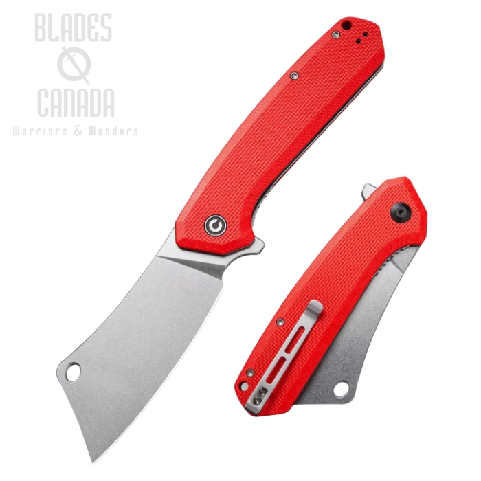 CIVIVI Mastodon Flipper Folding Knife, G10 Red, 2012B